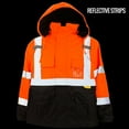 thumbnail image 6 of Men's Ansi Class 3 High Visibility Safety Bomber Jacket With Zipper, PVC Pocket, Black Bottom,Orange/J8511-5XL, 6 of 8