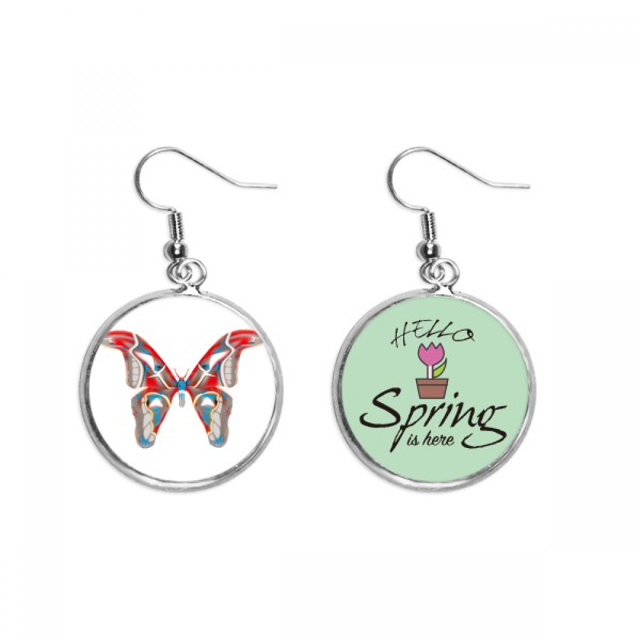 Mariposa 3D en rojo & amp; color azul Colgante decorativo temporada pendientes de primavera joyas Unbranded M