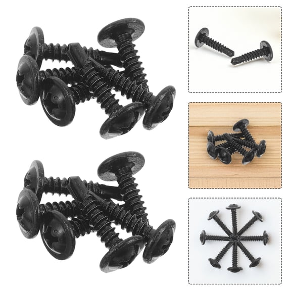 AURARMLET 460pcs Heavy Duty Screw Black Stainless Steel Pan Head Screws For Metal Bed Frame Installation