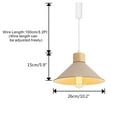 thumbnail image 3 of FSLiving Adjustable Wire Length H-Type Track Pendant Light E26 Wood Base Retro Khaki Metal Shade for Pantry Farmhouse Bar Sink (Bulb & Ceiling Track Sold Separately) - 1 Light, 3 of 6