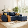 Churanty L Shaped Couch with Pull Out Bed and Storage, Sectional