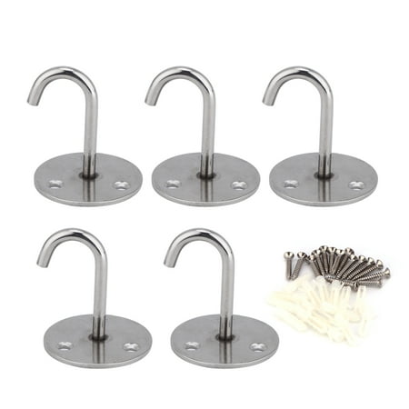 

Stainless Steel Hook Ceiling Fan Hook Balcony Basket Hook Ceiling Hook Heavy Duty Hanging Hook for Home (5pcs S Round Shape Hangi