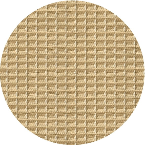 Ahgly Company Machine Washable Indoor Round Transitional Cinnamon Brown Area Rugs, 8' Round