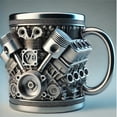 thumbnail image 3 of Automotive Themed Stainless Steel Insert Cup Mechanical Detailing Resin Coffee Mug Insulated Drinkware For Daily Use, 3 of 7