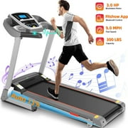 FUNMILY 3.0HP Folding Treadmill w/ APP Control, 13 Level Auto Incline Treadmill for Home Office, 300lbs Capacity, Foldable Treadmills with Shock Absorption System, Max 9 MPH Speed
