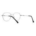 thumbnail image 2 of 90s Large Round Optical Quality Metal Rim Blue Light Flitering Computer Glasses Silver Black, 2 of 4