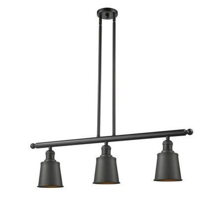 

Innovations 213-BK-M9-BK-LED Addison 3 Light Island Light part of the Franklin Restoration Collection Matte Black