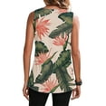 thumbnail image 3 of DYMADE Women Plus Size Floral Printed Sleeveless Pleated Casual Loose Tank Top T-Shirt, 3 of 3