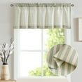 thumbnail image 2 of 1 Panel Cafe Curtain Striped Print Linen Textured Valance Rod Pocket for Kitchen, 2 of 13