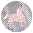 thumbnail image 2 of SAFAVIEH Carousel Kids Dalach Unicorn Area Rug, Gray/Ivory/Pink, 6'7" x 6'7" Round, 2 of 11