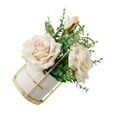 thumbnail image 2 of relayinert Simulation Flower Set Low Maintenance Easy To Clean Fake Peony Silk Hydrangea Flower Silk Artificial Flowers With Vase rose white 1Set, 2 of 6