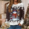thumbnail image 2 of Gibobby Merry Christmas Sweatshirt Women Merry Graphic Letter Printed Crewneck Pullover Xmas Tops(XL,Brown), 2 of 6