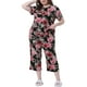thumbnail image 2 of Conjunto de pijama de mujer plus size Agnes Orinda, de manga corta, ropa de dormir suave, conjunto de lounge 4X negro, 2 of 6