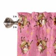 thumbnail image 5 of Santa Claus Reindeer Kitchen Curtains and Valances Set, Christmas Snowflakes Winter Pink Rod Pocket Window Valance 18 Inch Window Curtain Panels for Living Room Bedroom Laundry, 27.5x36in, 3 Pieces, 5 of 7
