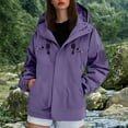 thumbnail image 2 of larppty Women's Rain Jackets Waterproof with Hood Lightweight Rain Suit for Women Loose Trench Coats Outdoor Windbreaker Fall Fashion (Purple, XXL), 2 of 6