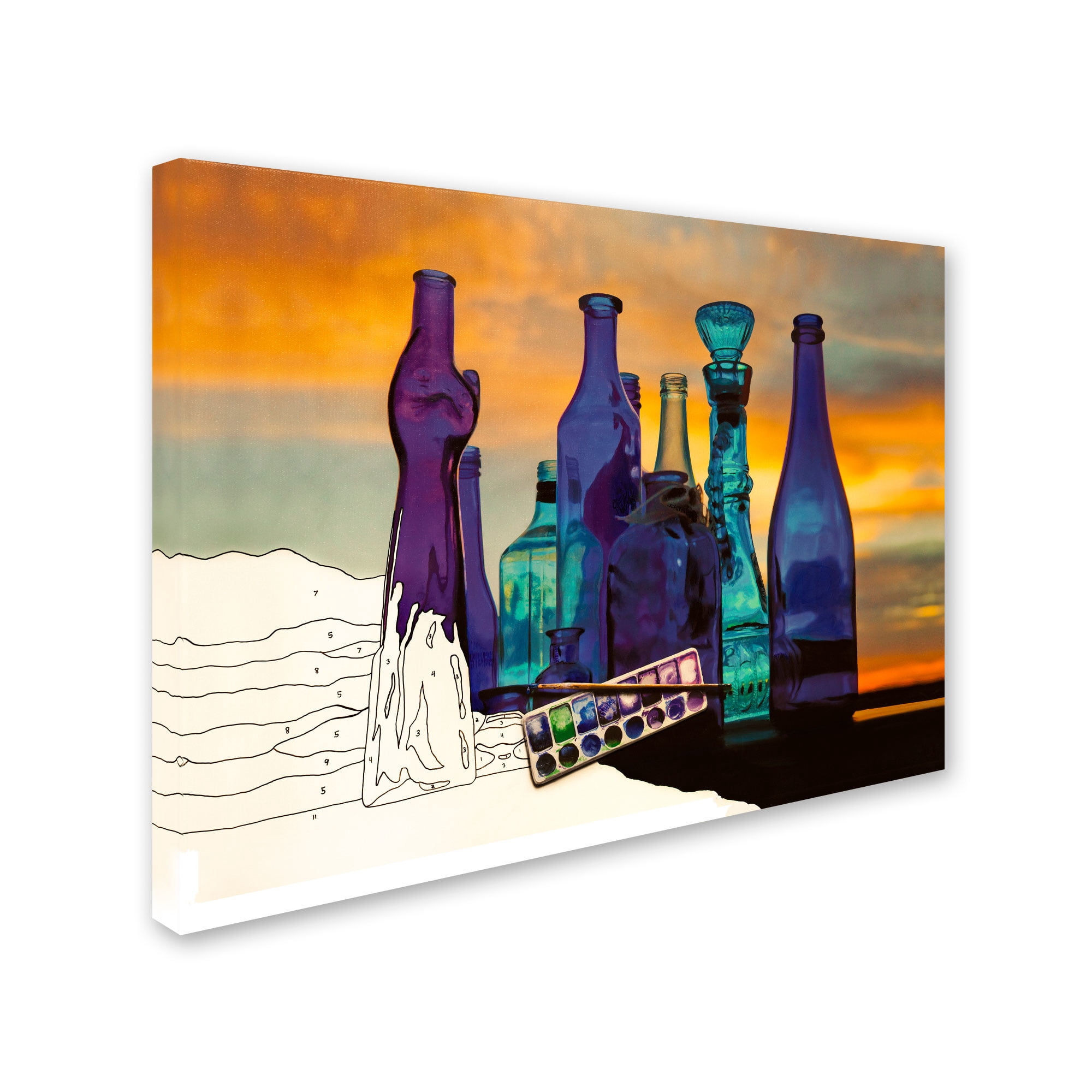 Trademark Fine Art "Blue Sunset By Numbers" Canvas Art by Roderick Stevens
