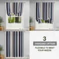 thumbnail image 3 of Tie Up Curtains for Windows Blue Striped Valance Adjustable Balloon Curtain Geometric Beige Stripes Tie Up Shades for Kitchen Living Room Bedroom Privacy Curtain Drape 34x45 Inch, 3 of 9