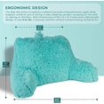thumbnail image 3 of Klear Vu Shaggy Bed Rest Back Support Pillow - Large Reading Pillow, 30" x 21", Aqua, 3 of 6