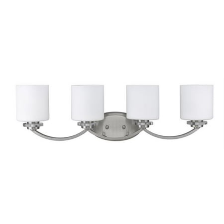 Cloud Nickel Four Light Bath CHLOE Lighting PRUDENCE Transitional 4 Light Brushed Nickel Bath Vanity Wall Fixture White Etched Glass 31