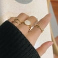 thumbnail image 3 of Womens Geometric Rings Set Alloy Index Finger Rings European American Temperament Personality Rings Cold Rings for, 3 of 4