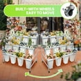thumbnail image 6 of LINJI 3-Layer Flower Cart with Wheels - 12 Buckets Heavy Duty Stand for Garden, Wedding, and Indoor Floral Displays(White), 6 of 8
