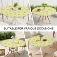 thumbnail image 7 of Lightgreen Daisy Flower White Blooms Pattern Round Fitted Tablecloth with Elastic Edge,Dining Table Cover Waterproof,Outdoor Round Tablecloth for Camping,Dining,Indoor and Outdoor, 7 of 7