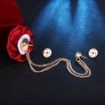 thumbnail image 5 of Broches de boda para novio de moda, arte de tela, broche de flor de rosa hecho a mano, Pin de solapa, insignia, cadena de borla, accesorios para traje de hombre (2 piezas), 5 of 5