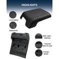 thumbnail image 5 of KBH Center Console Armrest Cover Fit for Ford F250 F350 F450 2011-2016 Super Duty Accessories, Leather Comfort Armrest Pad Console Lid Cushion Protector, Black, 5 of 7