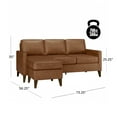 thumbnail image 3 of Jianna Faux Leather Reversible Sectional, Saddle Brown, 3 of 18
