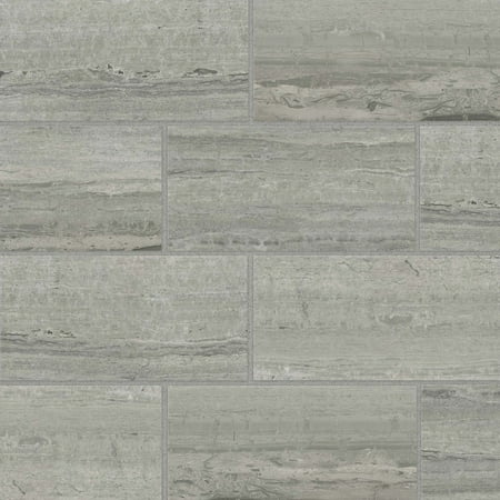 Classic 2.0 Stone Look 12-in x 24-in Polished Porcelain Tile in Travertino Grigio (15.76 SqFt/Ctn)