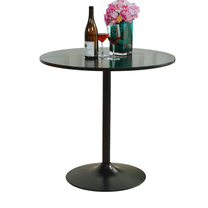 FurnitureR 31.5'' Round Drafting Table – Modern Mid-Century Design for Art, Drawing, or Design Work, Black