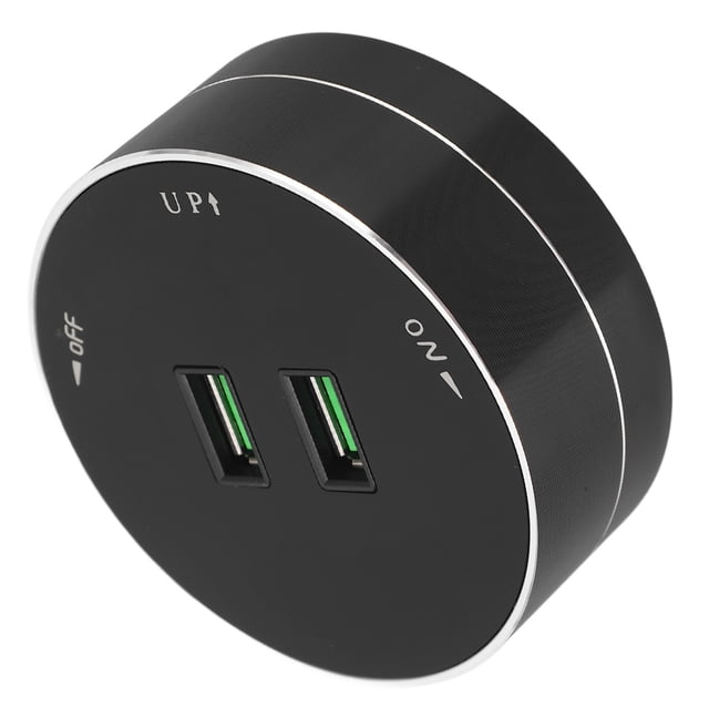 Outlet Adapter, Round Power Rail Adapter AC 110-250V Cordless Dual USB Port Waterproof For Home