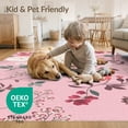 thumbnail image 3 of ODIKA 4'x6' Pink Soft Floral Elegance for Romantic Washable Area Rug Delicate Garden Motifs with Timeless Charm Non-Slip, Chair-Friendly, Flatwoven for Home Office, Under Desk, 3 of 6