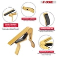 thumbnail image 4 of 5CORE Capo Acoustic Electric Guitar 6 String Quick And Easy Adjustment Classic Clip - Banjo Mandolin Or Ukulele Capotraste Para Guitarra - CAPO BRWG4PCS, 4 of 13