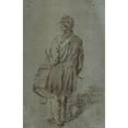 thumbnail image 2 of Winslow Homer 17x24 Black Ornate Framed Double Matted Museum Art Print Titled: Drummer Seen from the Back (1864), 2 of 5