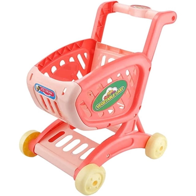 Mini Petit Chariot de Magasinage de Magasin Jouet Chariot à Main de Supermarché Modèle Chariot Utilitaire Rangement Jouet Ensemble de Jeu d'Imitation pour Enfants Garçons Bleu
