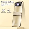 thumbnail image 6 of MonsDirect for 6.7 inch Samsung Galaxy Z Flip 4 5G 2022 Case, Hinge Protection Plating Frame Hard PC Back Shell Slim Shockproof Full Coverage Bumper Protective Shell Cover for Galaxy Z Flip 4, Gold, 6 of 7