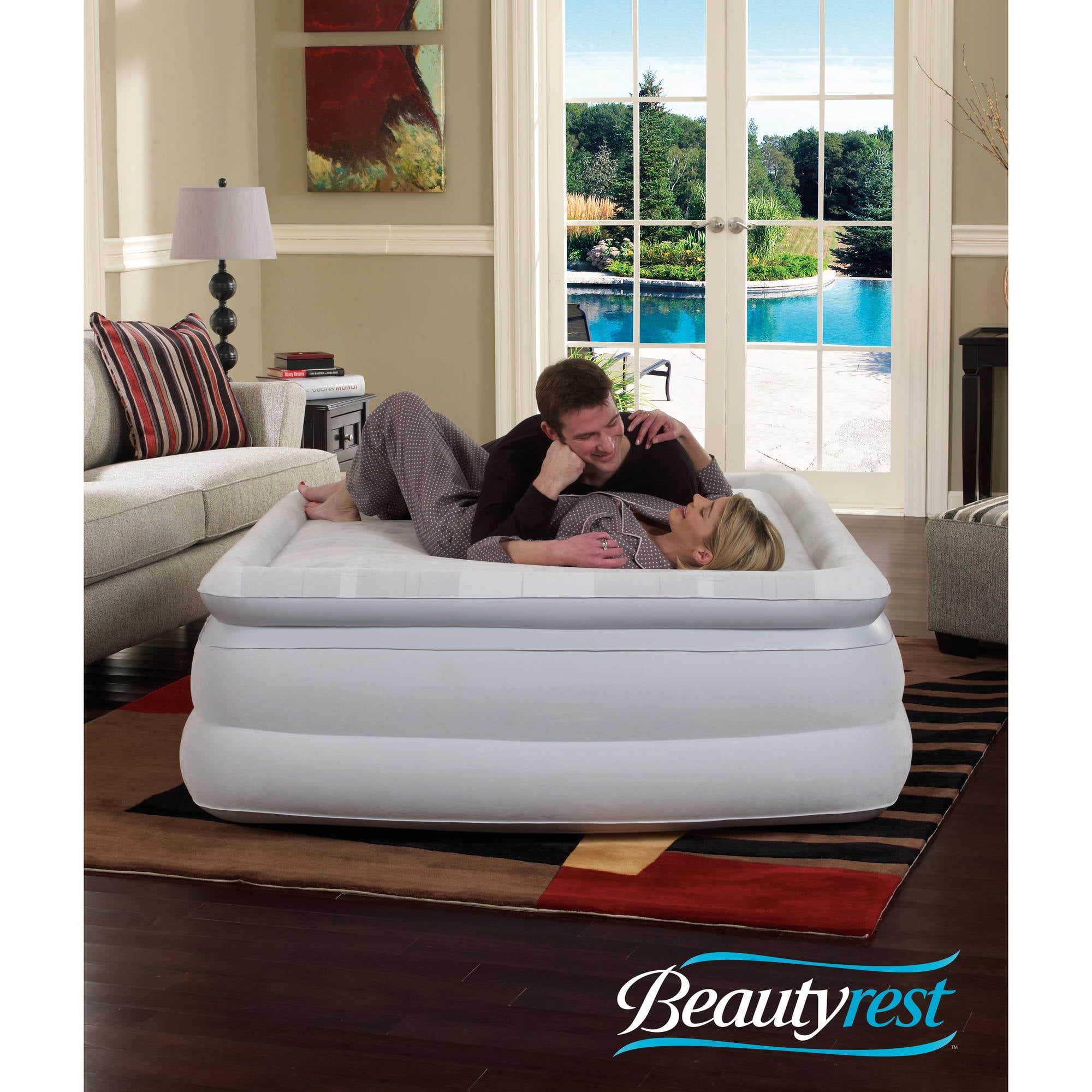 Beautyrest Queen Memory Aire Raised Air Mattress with Internal 