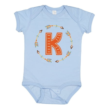 

Inktastic Monogram Letter K Tribal Arrow Gift Baby Boy or Baby Girl Bodysuit