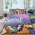 thumbnail image 2 of Spirit Cabalgando Libre Conjunto de sábanas temático, trío de piezas, cómodo y amigable con la piel, diseño único, regalo de decoración para el hogar para familiares, amigos y fans,135cm *200cm, 2 of 6