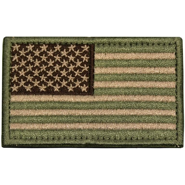 Tactical Morale Patch USA Embroidered American Flag Patch Velcro Patch Hook  and Loop Fastener Backing Emblem (Multitan)