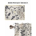 thumbnail image 6 of Grey Brown Botanical Bathroom Window Curtain, Rustic Country Spring Floral Summer Leaf Light Filtering Coffee Kitchen Curtains, Bedroom Living Room Curtains 2 Panel 84"x54", 6 of 6
