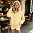 thumbnail image 5 of Tdoqot Girls Cotton Hoodies- Casual Soft Long Sleeve Fashion Kids Pullover Sweatshirt Yellow Size 8, 5 of 7