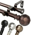 thumbnail image 1 of 66" to 120" Adjustable 3/4" Dia Double Curtain Rod in Cocoa with Ludmila Finials,(4790-667), 1 of 3