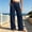 Blue, variant on Women's High Rise Sweatpants - Elastic Wide Leg Solid Waistband Everyday