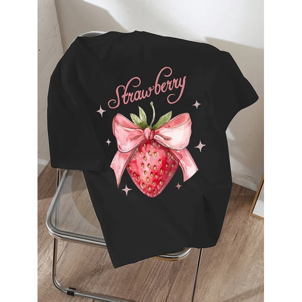 Girls' Stylish And Simple Cherry Print Comfortable T-Shirt