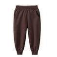 thumbnail image 5 of YDFCWXW Little Boys Jogger Pants Toddler Boys' Drawstring Elastic Waist Cotton Casual Sweatpants (Coffee, 3-4 Years), 5 of 5
