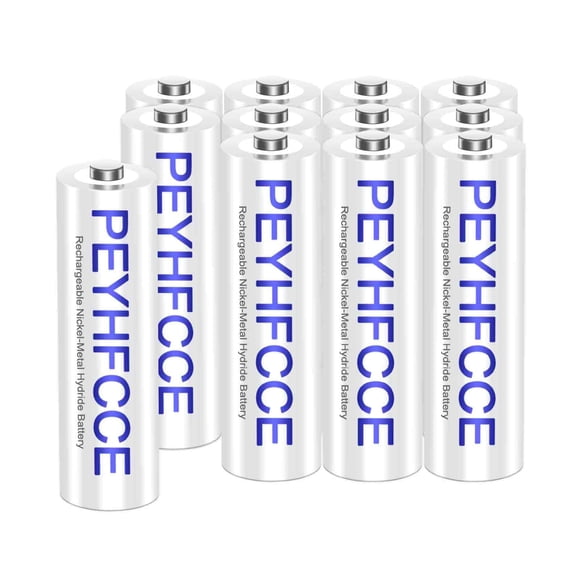 Pilas AA recargables PEYHFCCE 1500 mAh 1,2 V NiMH paquetes de 12 paquetes