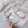 thumbnail image 2 of Xfvqtps Kids Girls Sandals Closed Toe Mesh Rhinestone Hook and Loop Soft Sole Breathable Flats Summer Beach Sandals, 2 of 9