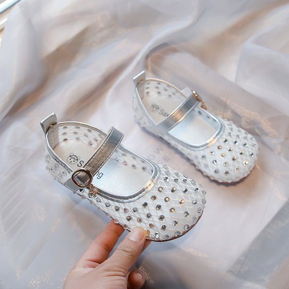 Jamicy Toddler Girl Mary Jane Dress Shoes Comfortable Little Kids Round Toe Buckle Strap Ballet Flats Girls Comfortable Casual Shoes